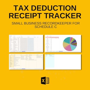 EXCEL Easy Tax Deduction Receipt Tracker / for Small US Business / Schedule C Expenses Spreadsheet / Bookkeeping / Microsoft / Easy to Use
