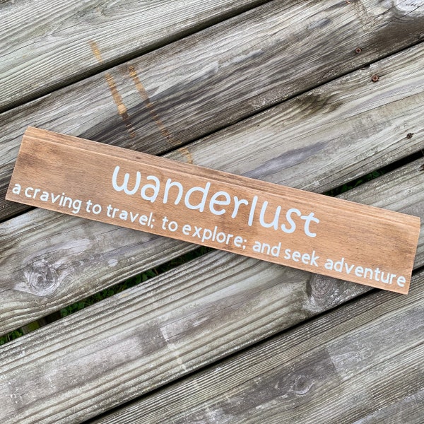 Wanderlust Definition Wood Home Decor Sign