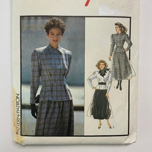 Style 1458 Misses&#39; Suit – Jacket, Skirt Sewing Pattern, Size 8, Uncut, Vintage 1980’s