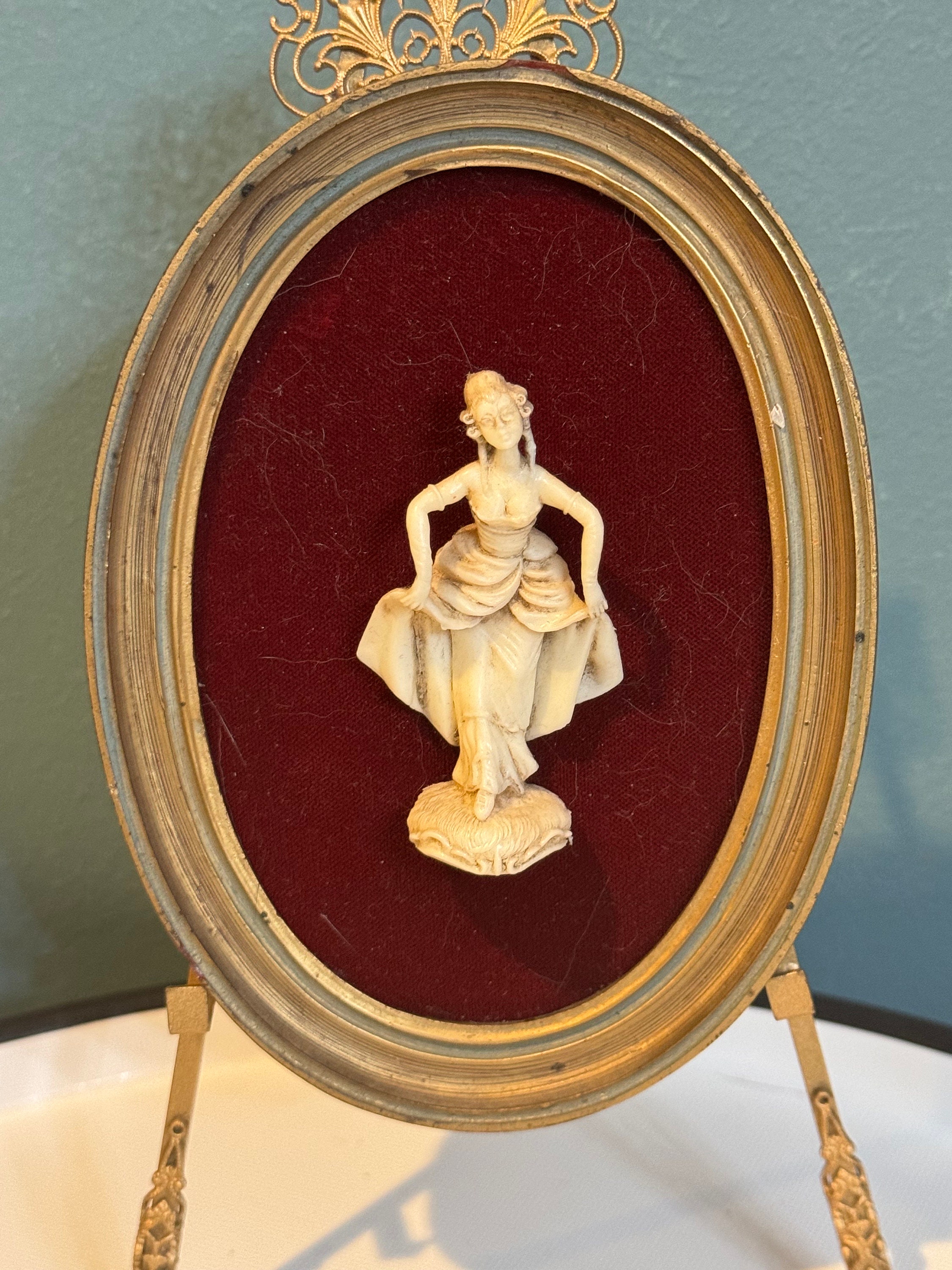 Par of Antque talan Handcarved Wall Plaques