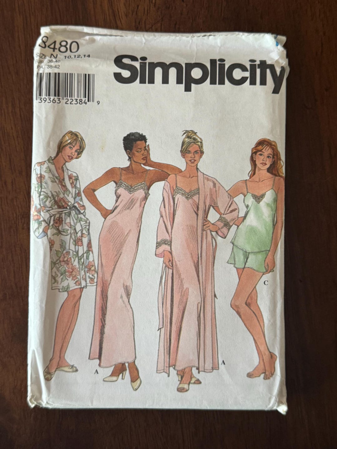 Simplicity 8480 Lingerie Sewing Pattern Slip, Nightgown, Camisole, Tap ...