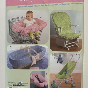 Simplicity 4636 Akcesoria dla niemowląt (koszyk sklepowy, fotel szybowcowy, pokrowce na siedzenia samochodowe) Wzór do szycia, jeden rozmiar, nieobcięty