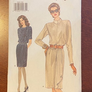Vintage VOGUE 9060 DRESS PATTERN One-Piece Dress Very Easy Vogue Size 6 8 10 UNCuT Womens Sewing Patterns