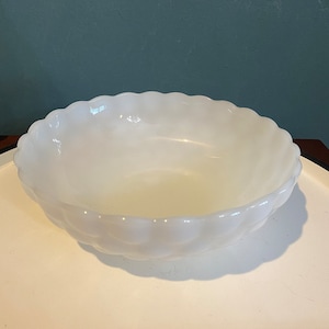 Anchor Hocking Milk Glass Bubble Glass Bowl, 8 1/4 in. diameter, Bubble Milk Glass by ANCHOR HOCKING Vegetable Bowl