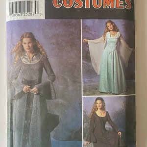 Patrón de traje de fantasía medieval renacentista Simplicity 9891/0513, sin cortar, a elegir talla