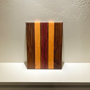 Handmade Cutting Board, Black Walnut, Cherry, Purple Heart, Stunning Functional Art, Free Shipping