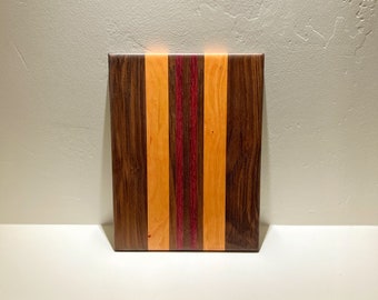 Handmade Cutting Board, Black Walnut, Cherry, Purple Heart, Stunning Functional Art, Free Shipping