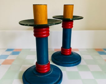 Vintage Pier One Memphis Style Candleholders - 2