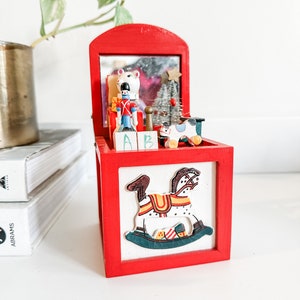 Vintage Wooden Christmas Music Box