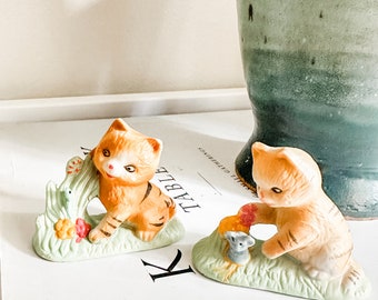 Small Vintage Set of Cat Figurines