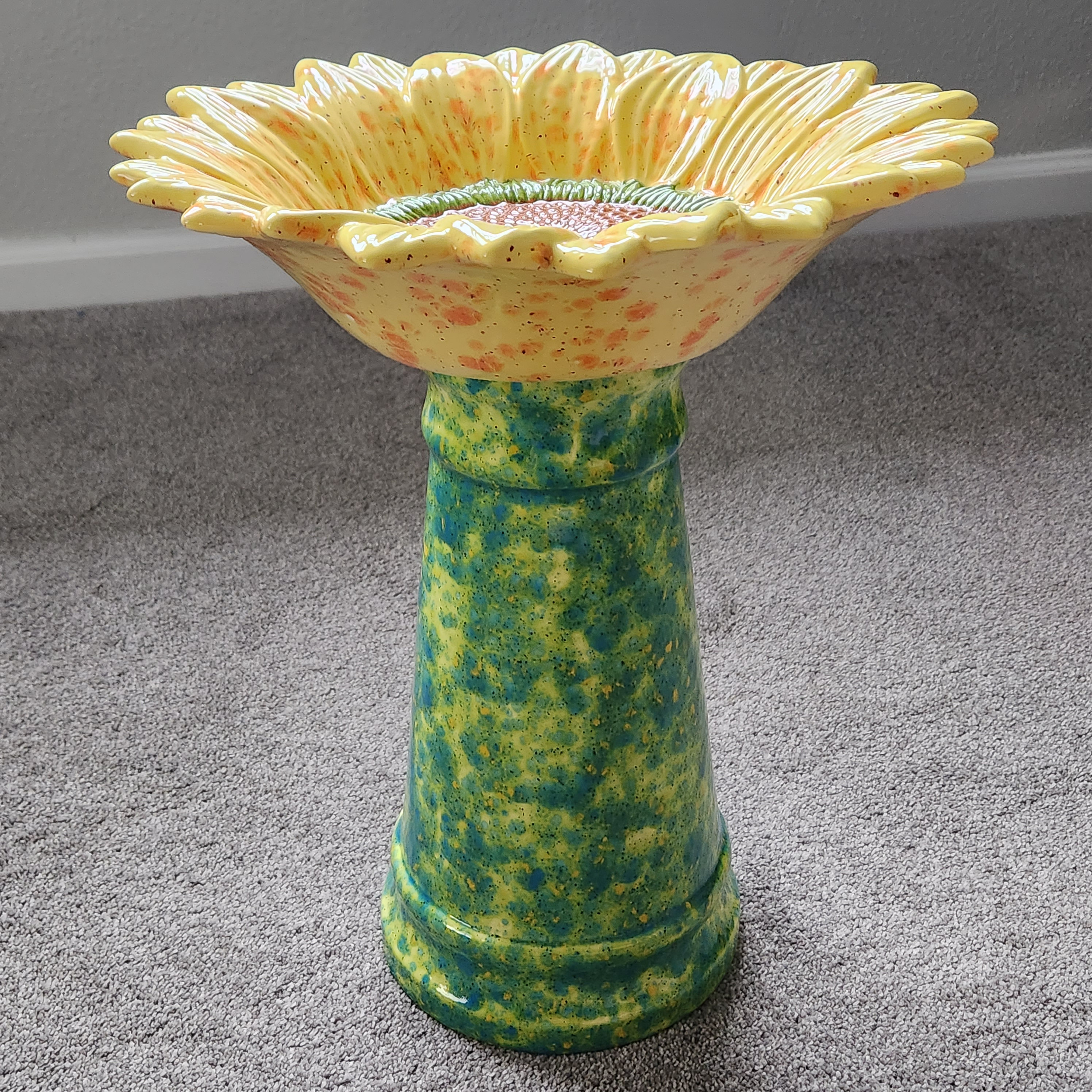 Sunflower Bird Bath Etsy