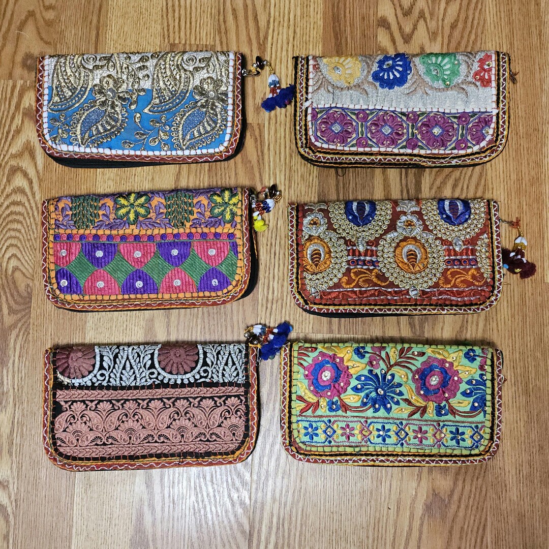 Bohemian Wallet Indian Embroidery - Etsy