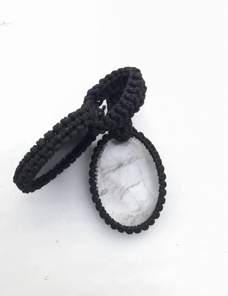 AAA TOP QUALITY Thread With Crystal &black Obsidian Gemstone