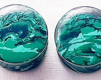 Top quality Malachite organic gemstone handmade Plaug fine polish custom design available need your size 2mm t50mm