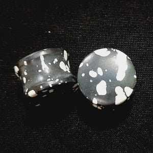 Black obsidian Gemstone Handmade plugs custom available need your size 2mm to 50mm pair