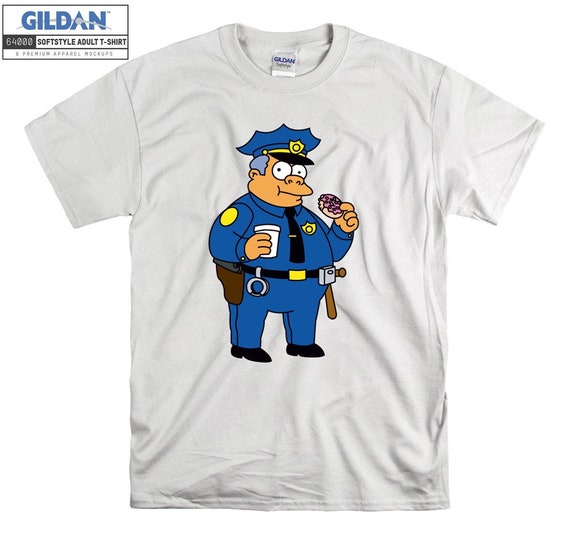 The Simpsons Clancy Wiggum Donut T Shirt Art Cartoon T-shirt | Etsy