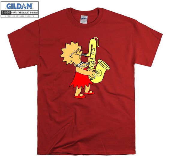 The Simpsons Lisa Simpson Saxophone T Shirt Art Cartoon Etsy India