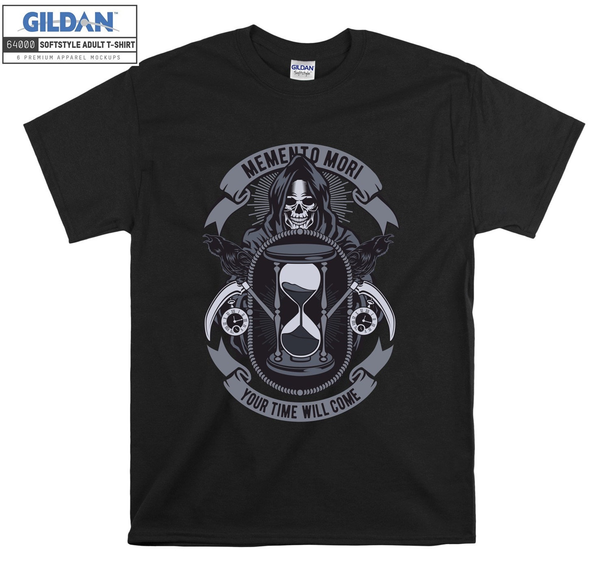 Discover Memento Mori T shirt Skull Watch Wizard T-shirt