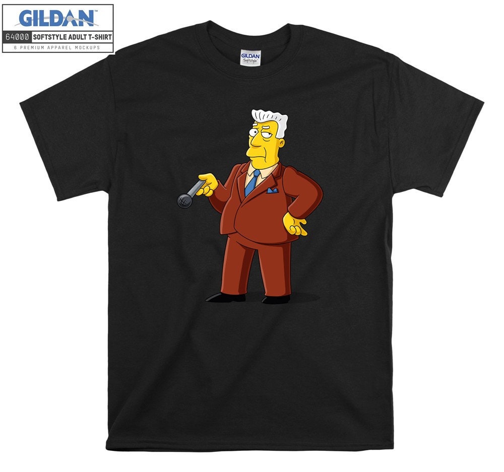 Discover The Simpsons Kent Brockman Microphone T shirt Art Cartoon T-shirt Tshirt S-M-L-XL-XXL-3XL-4XL-5XL Oversized Men Women Unisex 5035
