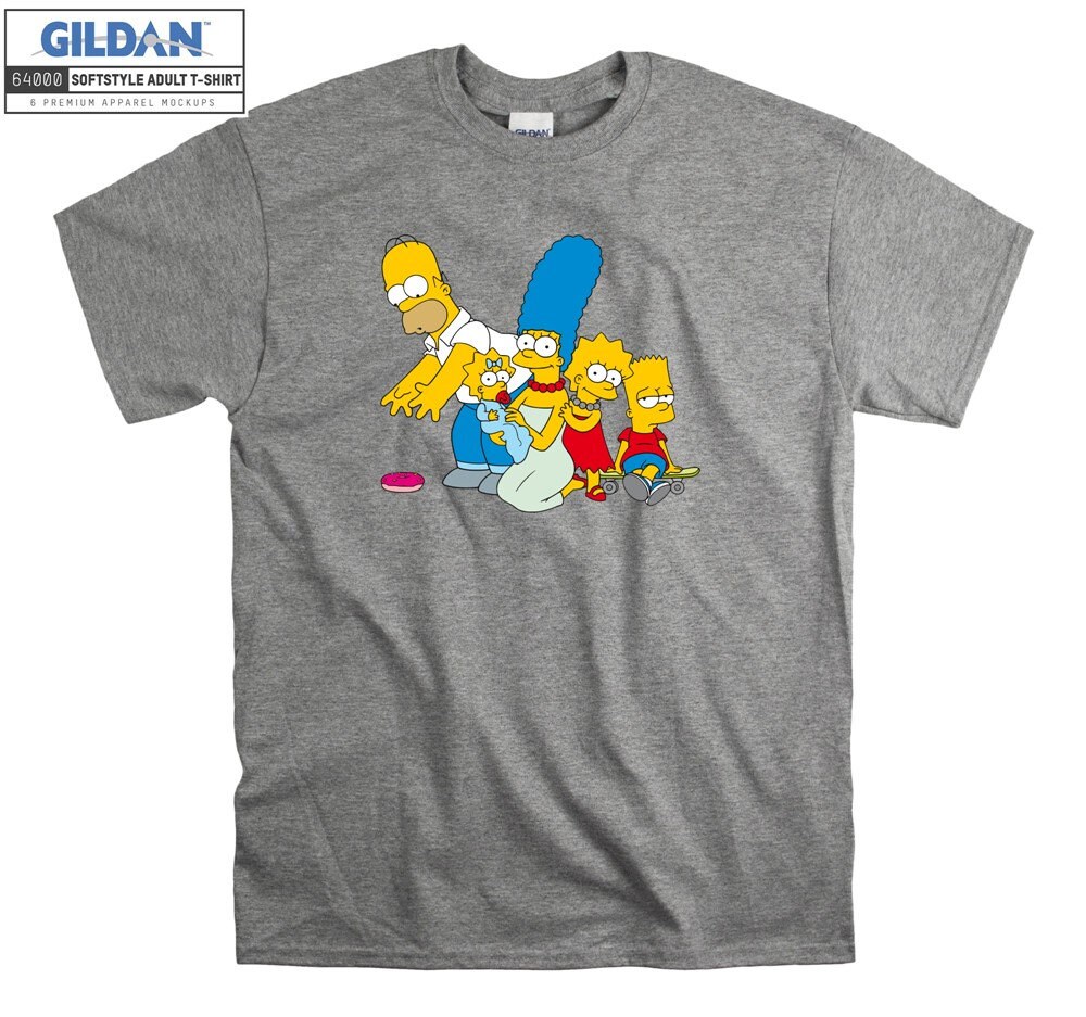 The Simpsons Family Donut T Shirt Art 