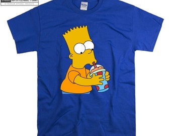 The Simpsons Bart Simpson Drink T Shirt Art Cartoon T-shirt - Etsy
