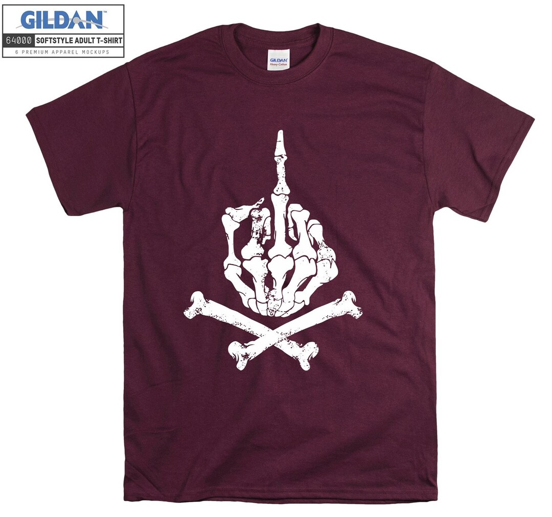 Official Middle Finger T Shirt Design Skull Original Cool - Etsy