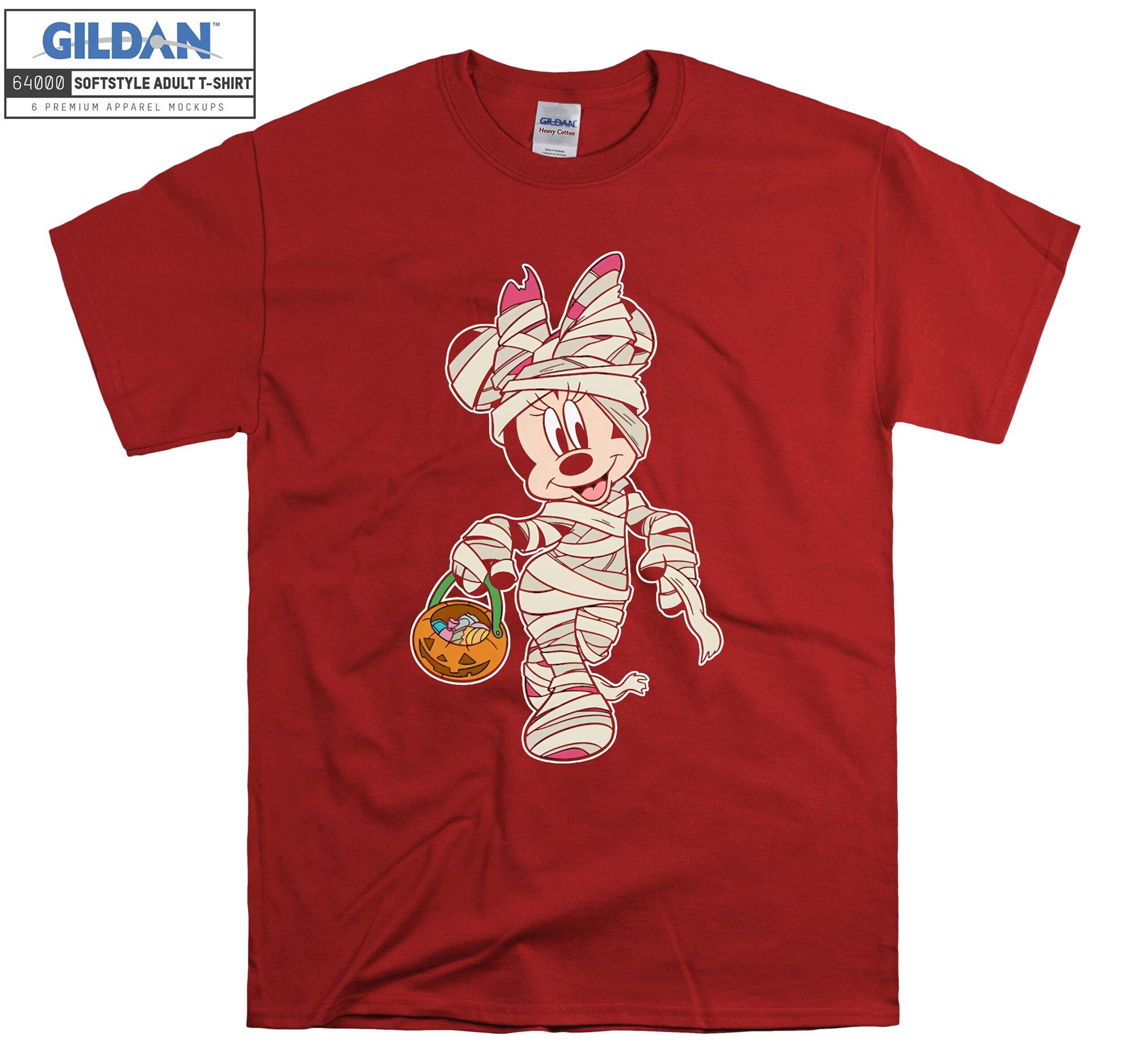 Discover Minnie Mouse Mummy With Pumpkin Basket T shirt Hoodie Hoody T-shirt Tshirt S-M-L-XL-XXL-3XL-4XL-5XL Oversized Men Women Unisex 6434