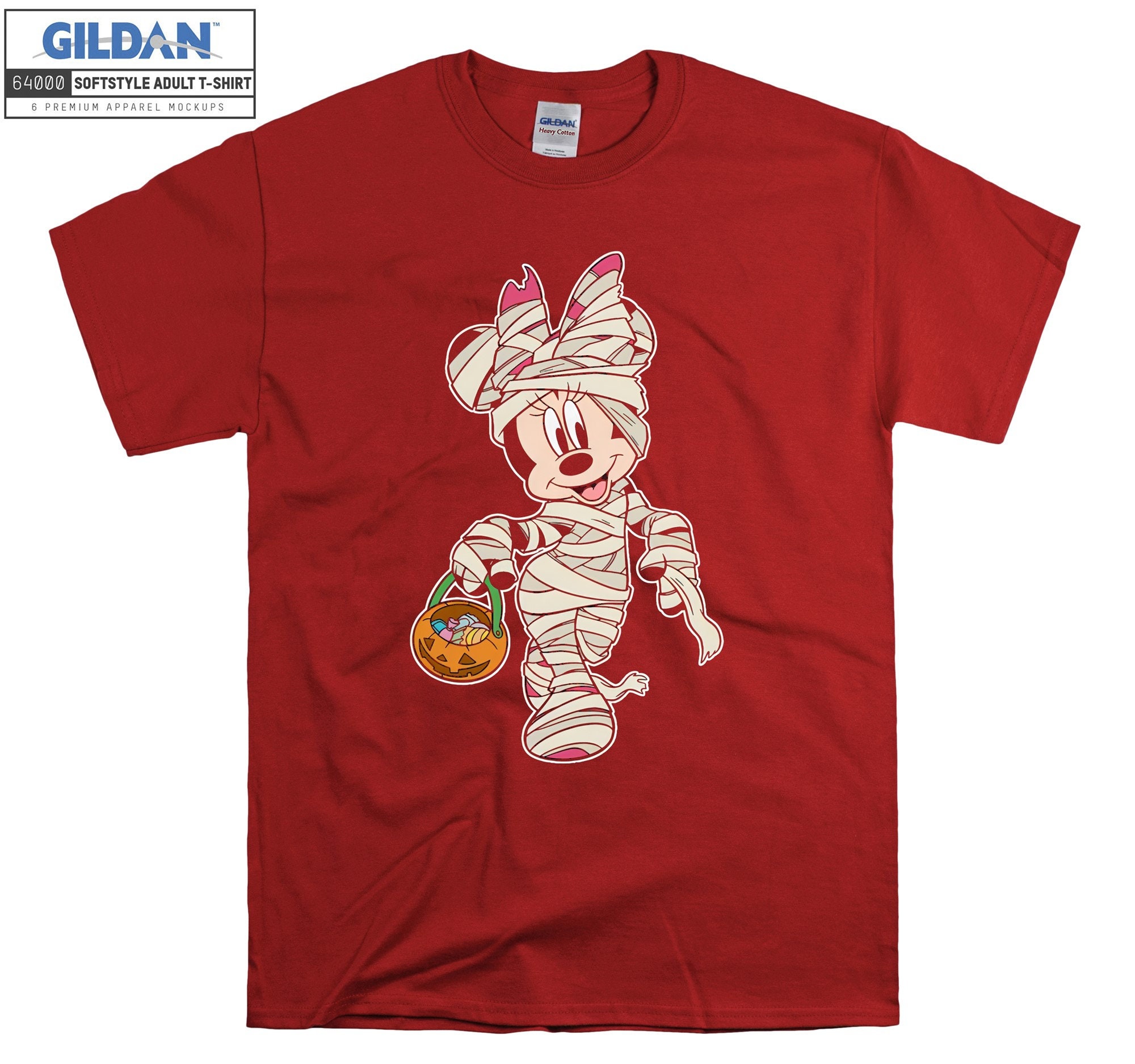 Discover Minnie Mouse Mummy With Pumpkin Basket T shirt Hoodie Hoody T-shirt Tshirt S-M-L-XL-XXL-3XL-4XL-5XL Oversized Men Women Unisex 6434