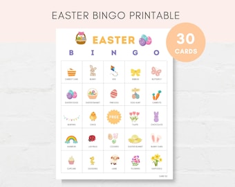 Easter Bingo, Easter Game, Easter Bingo Cards, Printable Bingo, Easter Party Game, Easter Games, Easter Activities, Easter Bingo game