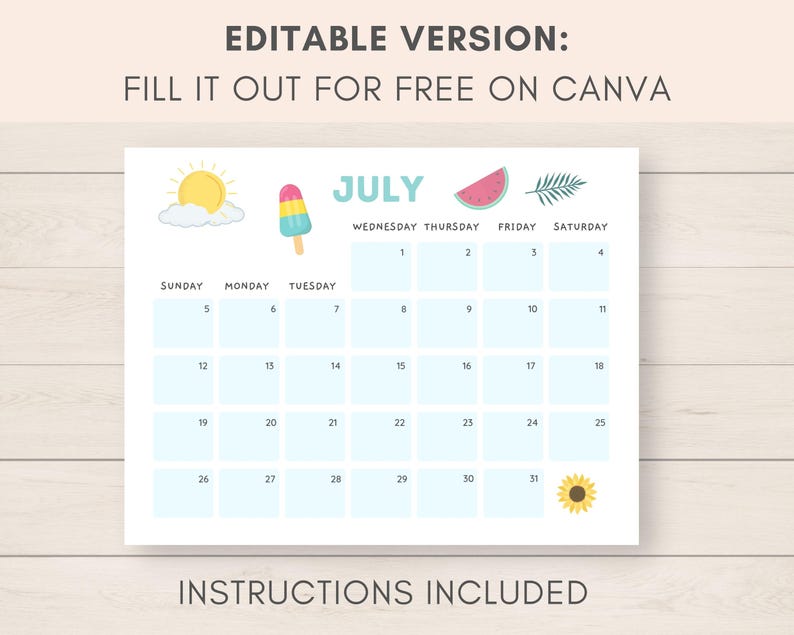 This cute 2027 calendar printable is a fun way to keep track of dates and events throughout the year. It includes ready to print and editable version.