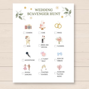 Add fun to your wedding with this Wedding Scavenger Hunt! This interactive game is perfect for engaging your guests specially kids and creating lasting memories.