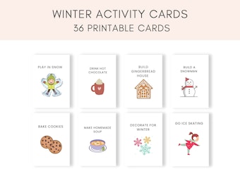 Tarjetas de actividades de invierno, actividades de invierno, juego de invierno, Hola invierno, imprimibles de invierno para niños, actividades de invierno imprimibles, actividad para niños aburridos
