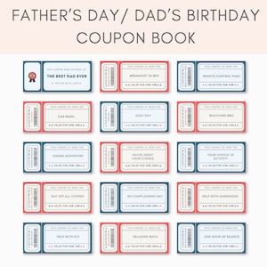 Coupons fête des pères, cadeau fête des pères, coupon imprimable, coupon papa, fête des pères, cadeau pour papa, cartes de remerciement pour papa, cadeau papa imprimable