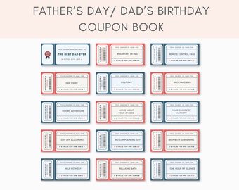 Coupons fête des pères, cadeau fête des pères, coupon imprimable, coupon papa, fête des pères, cadeau pour papa, cartes de remerciement pour papa, cadeau papa imprimable