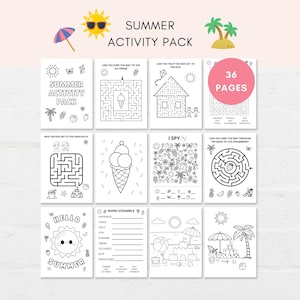 Summer Activities, Summer Printables, Summer Games, Summer Activity Pack, Summer Coloring, Printable Activities, Summer Break, Summer PDF