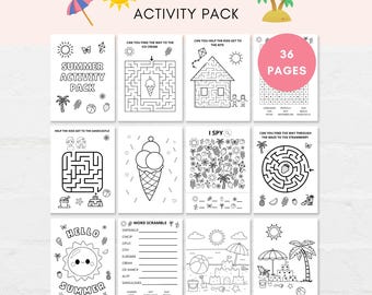 Summer Activities, Summer Printables, Summer Games, Summer Activity Pack, Summer Coloring, Printable Activities, Summer Break, Summer PDF