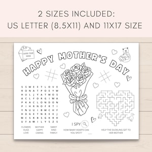 Celebrate Mother's Day with this printable Mother’s Day Activity Placemat for kids! This placemat features fun activities and coloring pages that will keep your child entertained while celebrating their amazing mom.