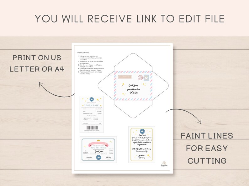 Make the Tooth Fairy's visit even more magical with this editable Tooth Fairy Letter Printable! This enchanting tooth fairy note can be personalized with your child's name, making it a cherished keepsake.