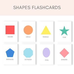 Flashcards de formas, Flashcards para impressão, Flashcards para crianças, Flashcards pré-escolares, Formas para impressão, Formas 2D, Flashcards digitais