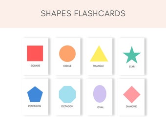 Shapes Flashcards, Printable Flashcards, Toddler Flashcards, Preschool Flashcards, Shapes Printable, 2d Shapes, Flashcards Digital