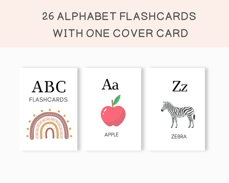 alphabet flashcard printable abc flashcard alphabet etsy