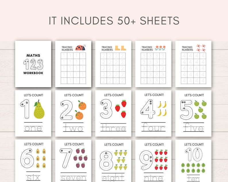 Boost your child’s math skills with this Kindergarten Number Workbook! This printable set includes a variety of number worksheets for kids, designed to make learning fun and interactive.