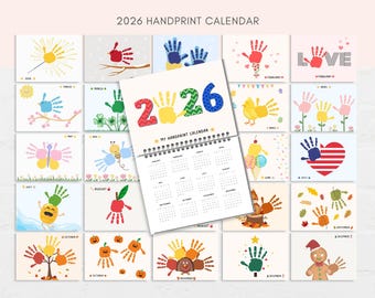 Handprint Calendar 2026, Printable Handprint Calendar, Kids Handprint Calendar, 2026 Handprint Calendar, Handprint Craft Kids