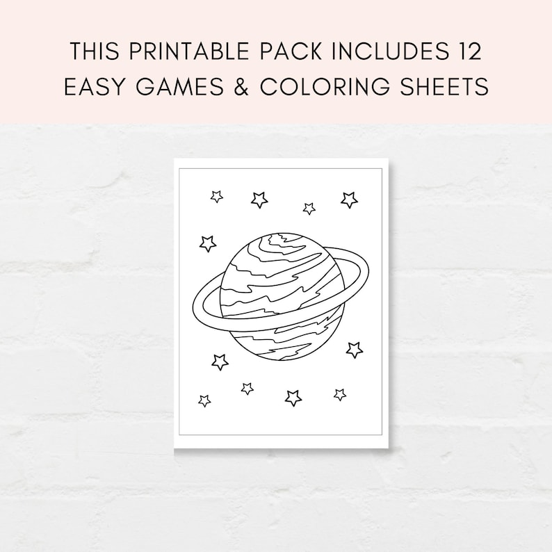 Keep kids busy with this Space Activity Pack, which includes Space activity games and Space coloring sheets. Print as many as you like.