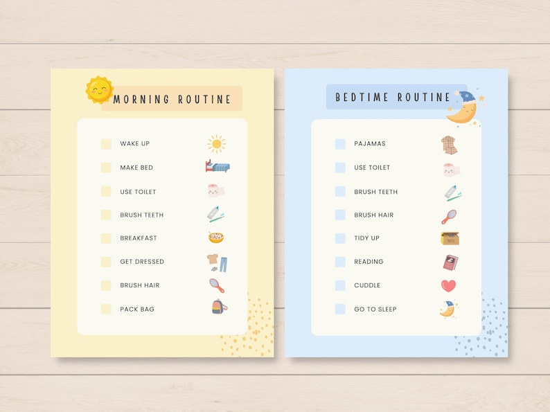 Morning Routine Chart, Editable Routine Charts, Evening Routine Chart, Daily Routine, Routine Checklist, Morning Board, Chore Chart, School