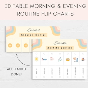 Routine Flip Chart, Morning Routine Chart, Bedtime Routine Chart, Kids Routine, Daily Routine Chart, Daily Rhythm, Morning Evening routine