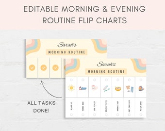 Routine Flip Chart, Morning Routine Chart, Bedtime Routine Chart, Kids Routine, Daily Routine Chart, Daily Rhythm, Morning Evening routine