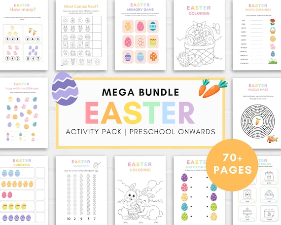 Easter Preschool Activity Pack, Easter activity Printable, Easter Preschool, Easter Kindergarten, Easter Homeschool, Easter Coloring