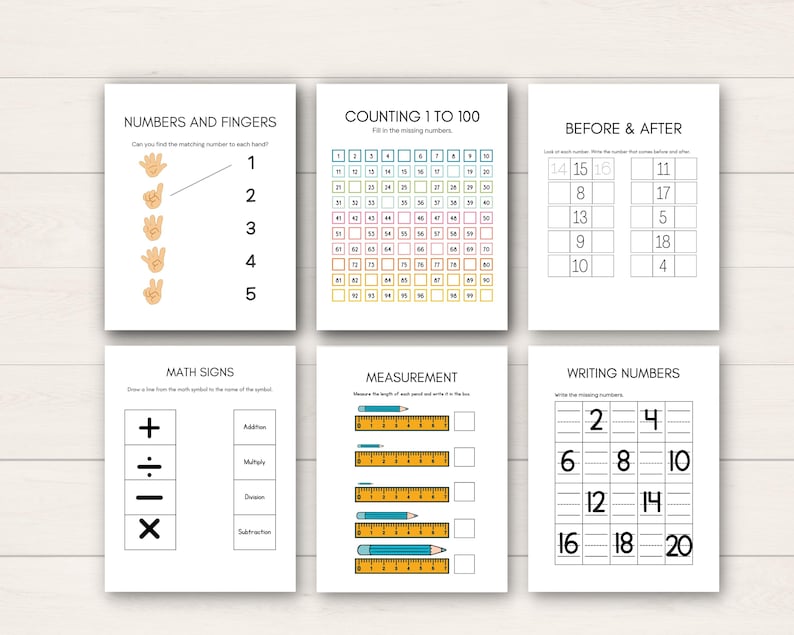 Boost your child’s math skills with this Kindergarten Number Workbook! This printable set includes a variety of number worksheets for kids, designed to make learning fun and interactive.