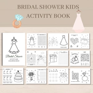 Bridal Shower Kids Activity, Kids Activity Printable, Bridal Shower Games, Bridal Shower, Activity for Kids, Bridal Shower Coloring